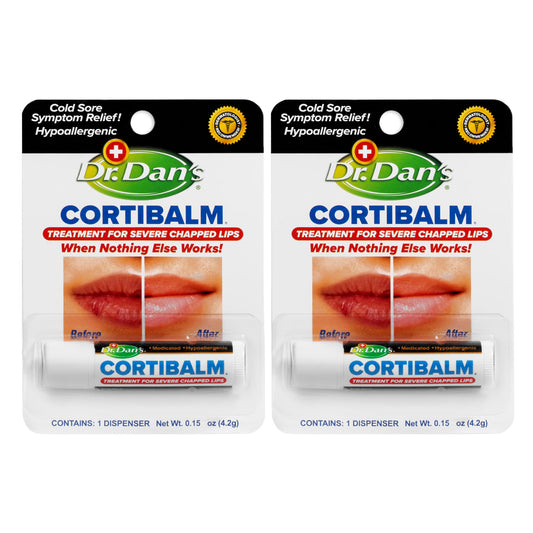 Dr. Dan's Cortibalm - 2 Pack - for Dry Cracked Lips - Healing Lip Balm for Severely Chapped Lips - Designed for Men, Women and Children Beauty & Personal Care Dr. Dan's