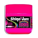 AmPro Shine-n-Jam Rainbow Edges - Strong Hold Curly Hair Gel for Women - Styling Gel for Women - Strengthens with Silk Protein - Strawberry - 4 oz