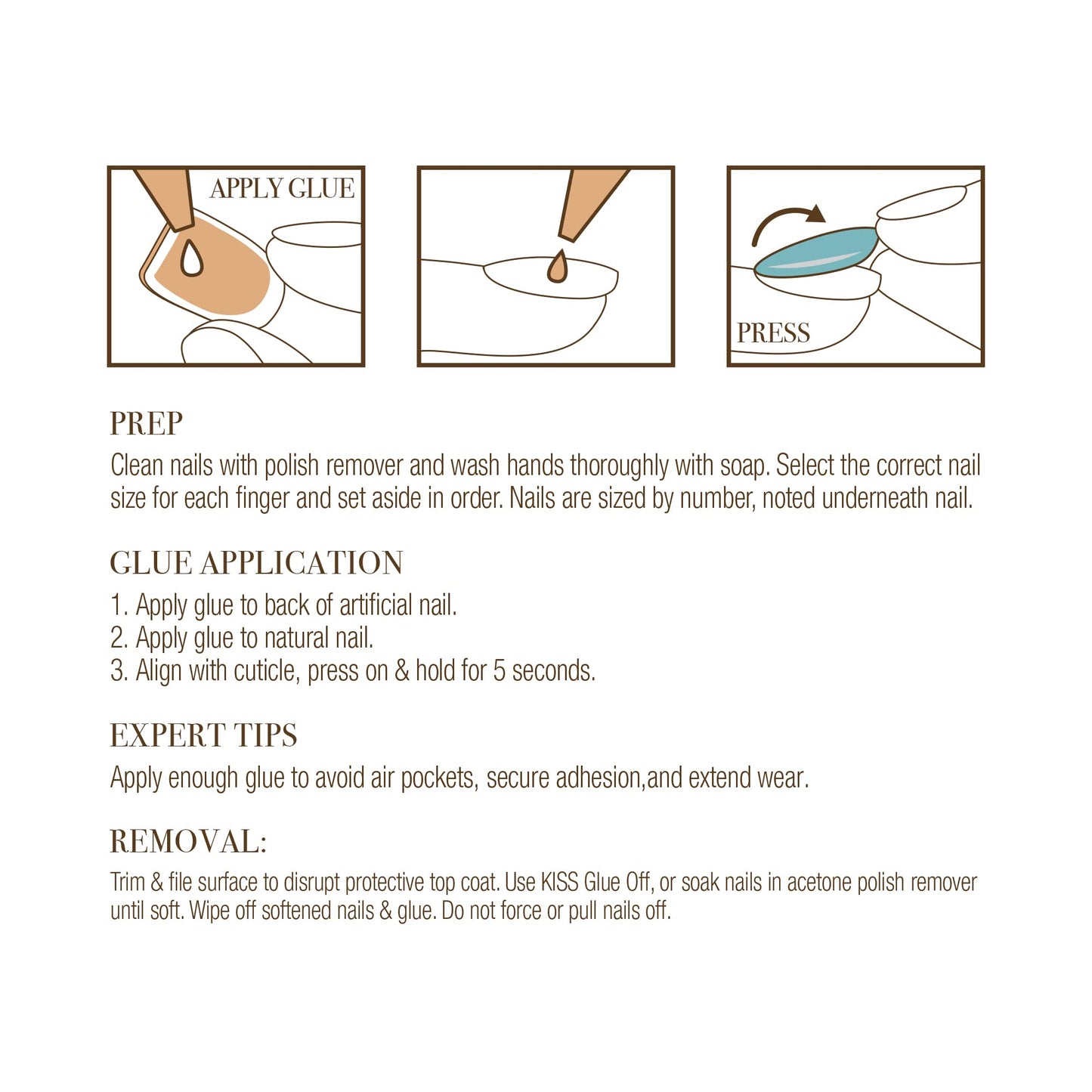 GoldFinger Press On Nails Full Cover Nails Glue On Nails Manicure XXL Fake Nails with Glue (Moonlight) Beauty & Personal Care Goldfinger