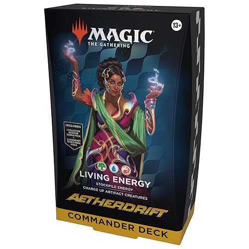Magic The Gathering Aetherdrift Commander Deck - Living Energy (100-Card Deck, 2-Card Collector Booster Sample Pack + Accessories)