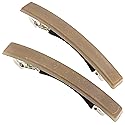 Camila Paris CP3074 French Hair Barrette Clip for Girls, Set of 2 Beige Rubberized Metal Clasp Strong Hold Grip Hair Clips for Women, No Slip Durable