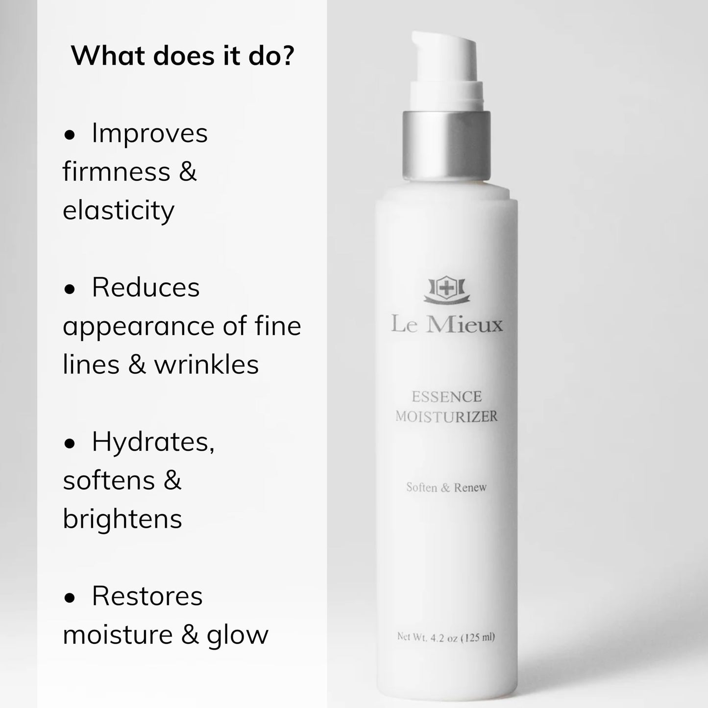 Le Mieux Essence Moisturizer - Peptide-Infused Facial Anti Aging Emulsion with Marine Collagen, Hexapeptide-8 & Hyaluronic Acid Base, Hygrating