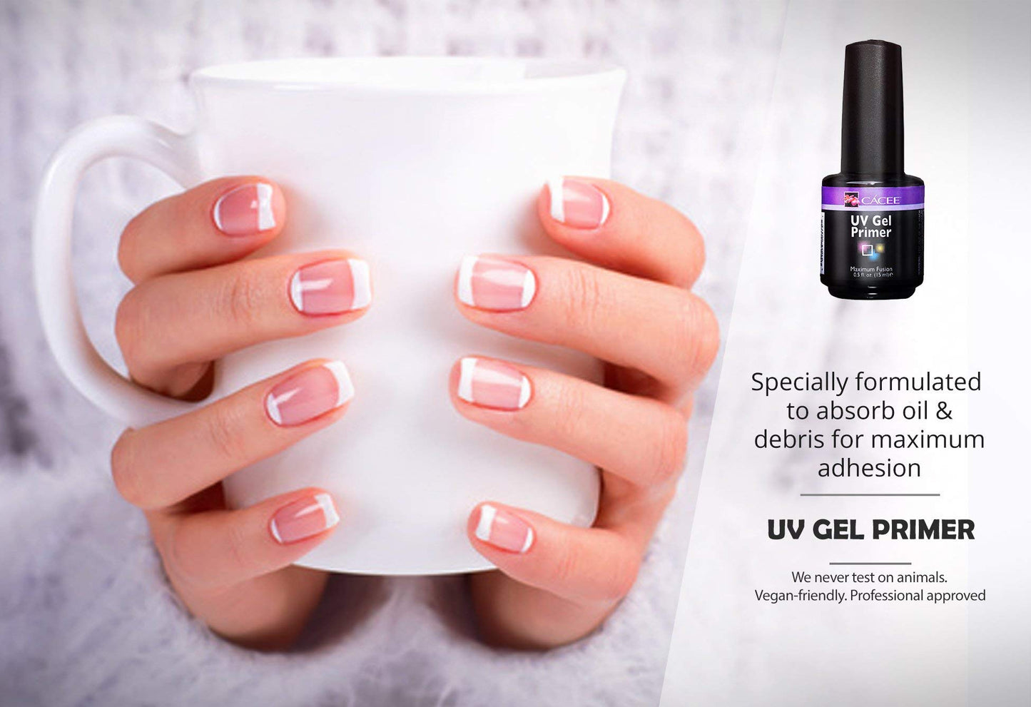 Cacee Nail Primer Duo Set for Acrylic Nails, UV Gel Primer & Pro Bond 0.5 oz, Low Odor, Polish for UV/LED, Use Color Gel Polish & Acrylics, Protect