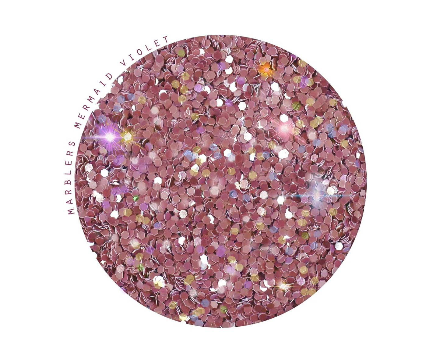 MARBLERS Mermaid Shaped Face & Body Glitter [Violet] 0.18oz (5g) | Chunky | Chopped | Flake | Non-Toxic | Vegan | Cruelty-Free | Festival, Rave