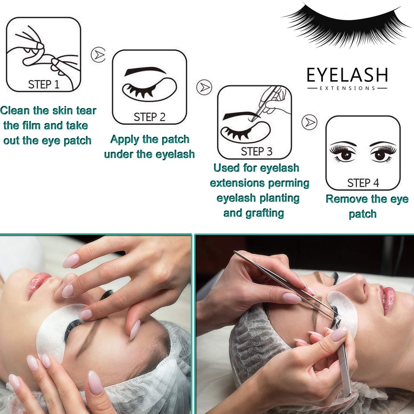 50 Pair Under Eye Pads, Eyelash Extension Lint Free Gel Patches for Beauty Salon False Eyelash Extensions Grafting (purple)