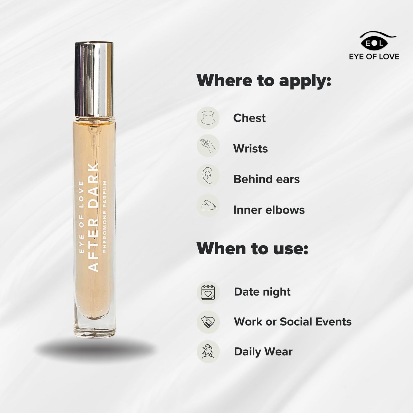 Eye Of Love After Dark Pheromone Parfum for Women, 10ml Travel Size, Warm Evening Fragrance for Nighttime Wear Beauty & Personal Care EOL EYE OF LOVE