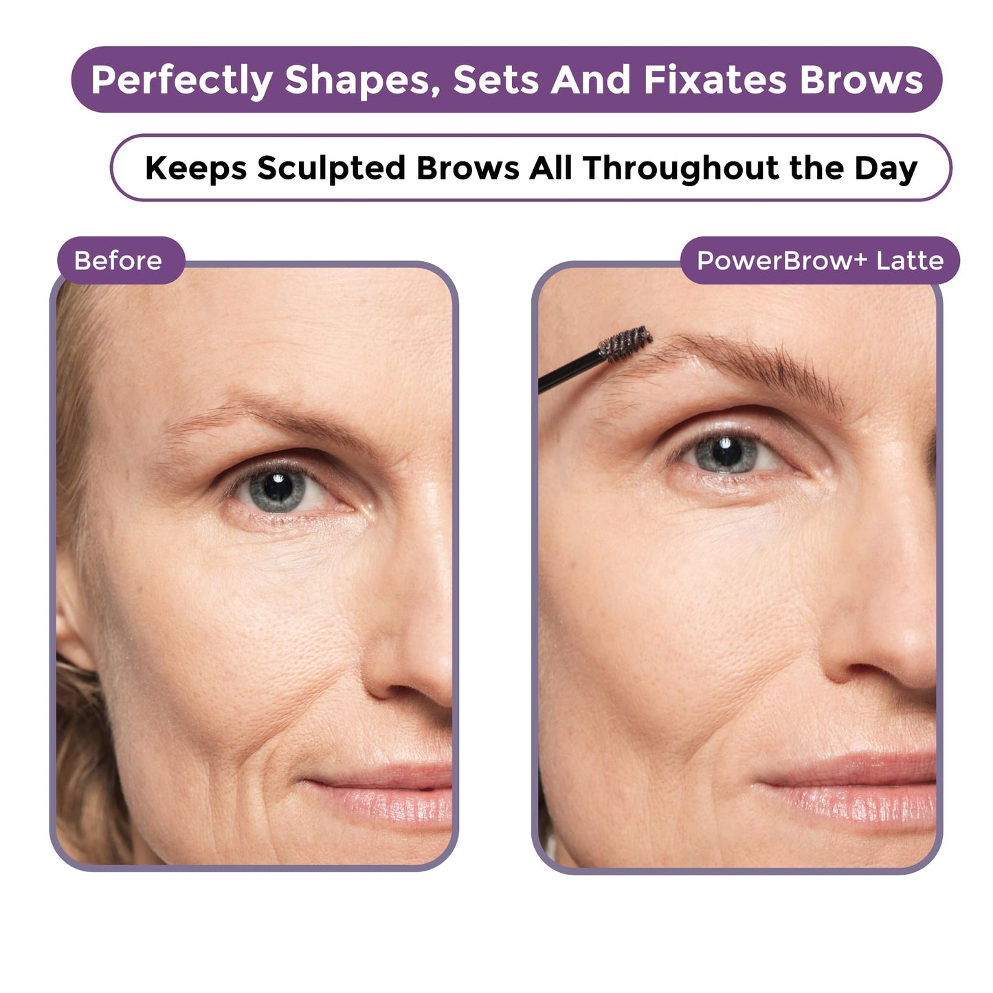 Rumi Cosmetiques PowerBrow+ Tinted Eyebrow Gel For Mature Women - Defines, Fills, Thickens Brows - 2-in-1 Formula - Natural Color, Quick Fixing…