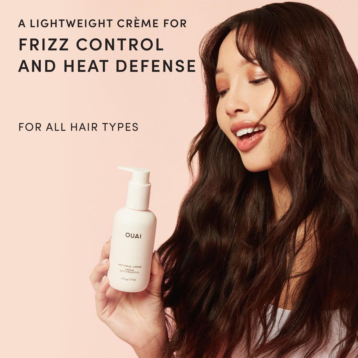 OUAI Anti Frizz Cream Travel Size - Moisturizing Hair Cream with Frizz Control & Heat Protection - Provides Hydration with Jackfruit & Beetroot Beauty and Personal Care OUAI