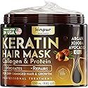 Keratin Hair Mask for Dry, Damaged or Long Hair - Deep Conditioner Masque with Protein, Coconut, Jojoba & Avocado Oil - Collagen Treatment for Hair