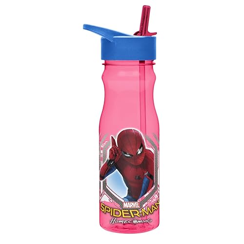 Zak Designs SpiderMan Homecoming 25 oz. Reusable Plastic Water Bottle, Spider-Man Homecoming