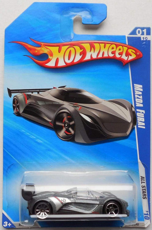 Hot Wheels Mazda FURAI 2010 All Stars Series Silver Mazda Furai 1:64 Scale Collectible Die Cast Metal Toy Sports Car Model #119/240.