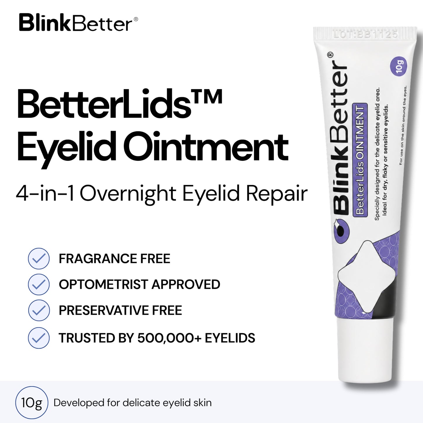 BlinkBetter BetterLids Eyelid Ointment for Dry, Itchy & Sensitive Eyelids - Deep-Moisturising Oat Complex with Shea Butter & Panthenol to Hydrate Beauty and Personal Care BlinkBetter