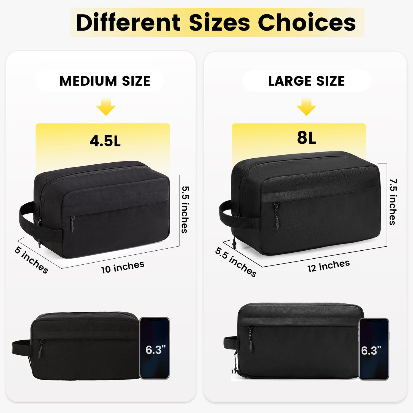 Vorspack Travel Toiletry Bag for Men - Hanging Toiletries Bag Water Resistant Travel Bag for Toiletries Accessories - Black Beauty and Personal Care Vorspack
