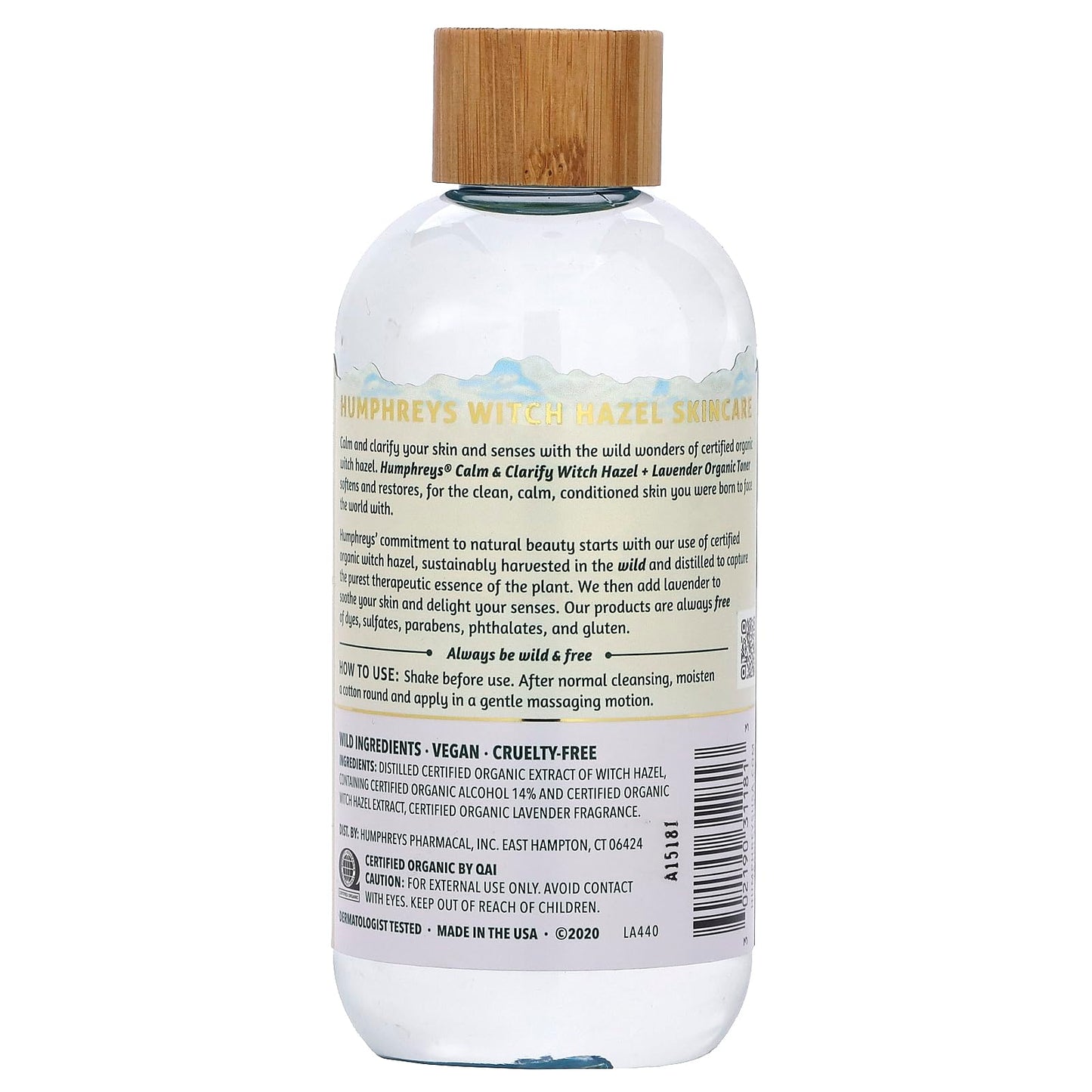 Humphreys Calm Clarify Witch Hazel + Lavender Organic Toner Fl Oz., 8 Ounce (Pack of 1)