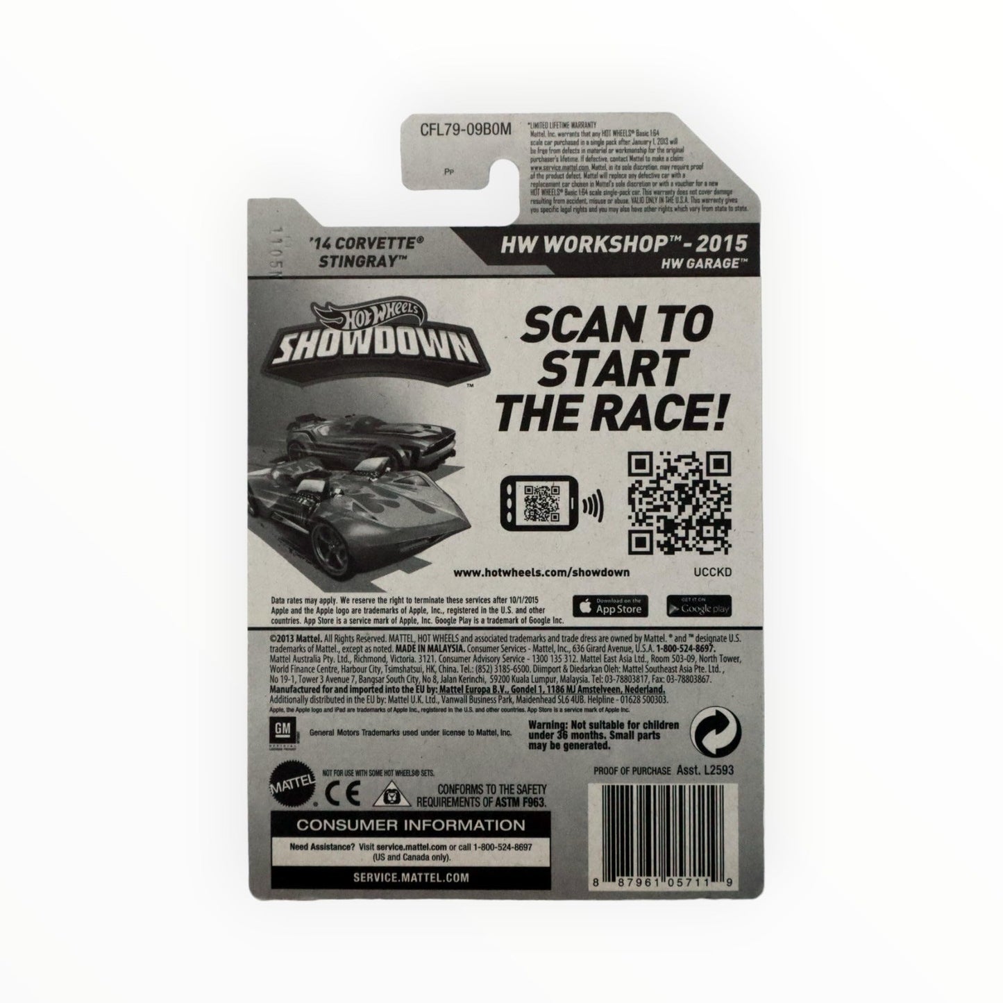 Hot Wheels, 2015 HW Workshop, '14 Corvette Stingray Convertible [Yellow] 216/250