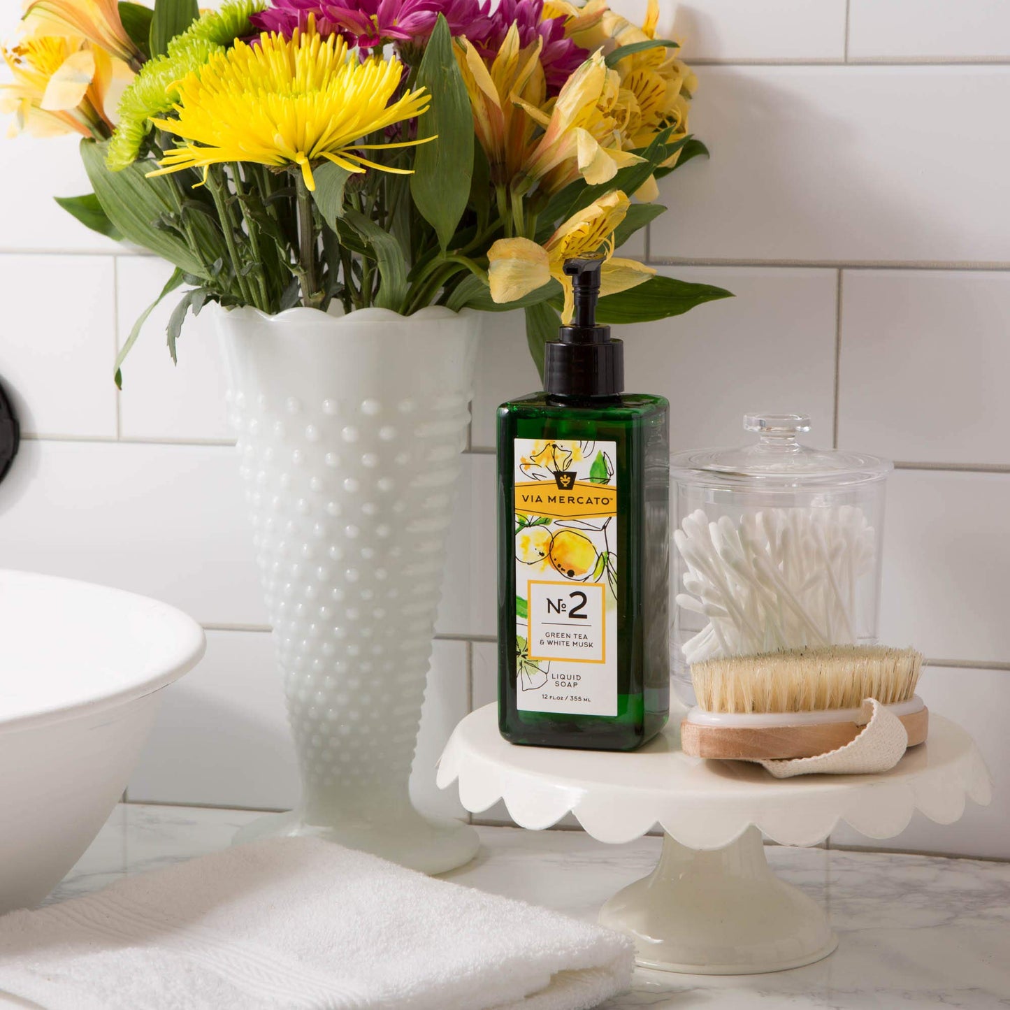 Via Mercato Liquid Soap, Shea Butter Enriched (12 oz), No. 2 - Green Tea & White Musk