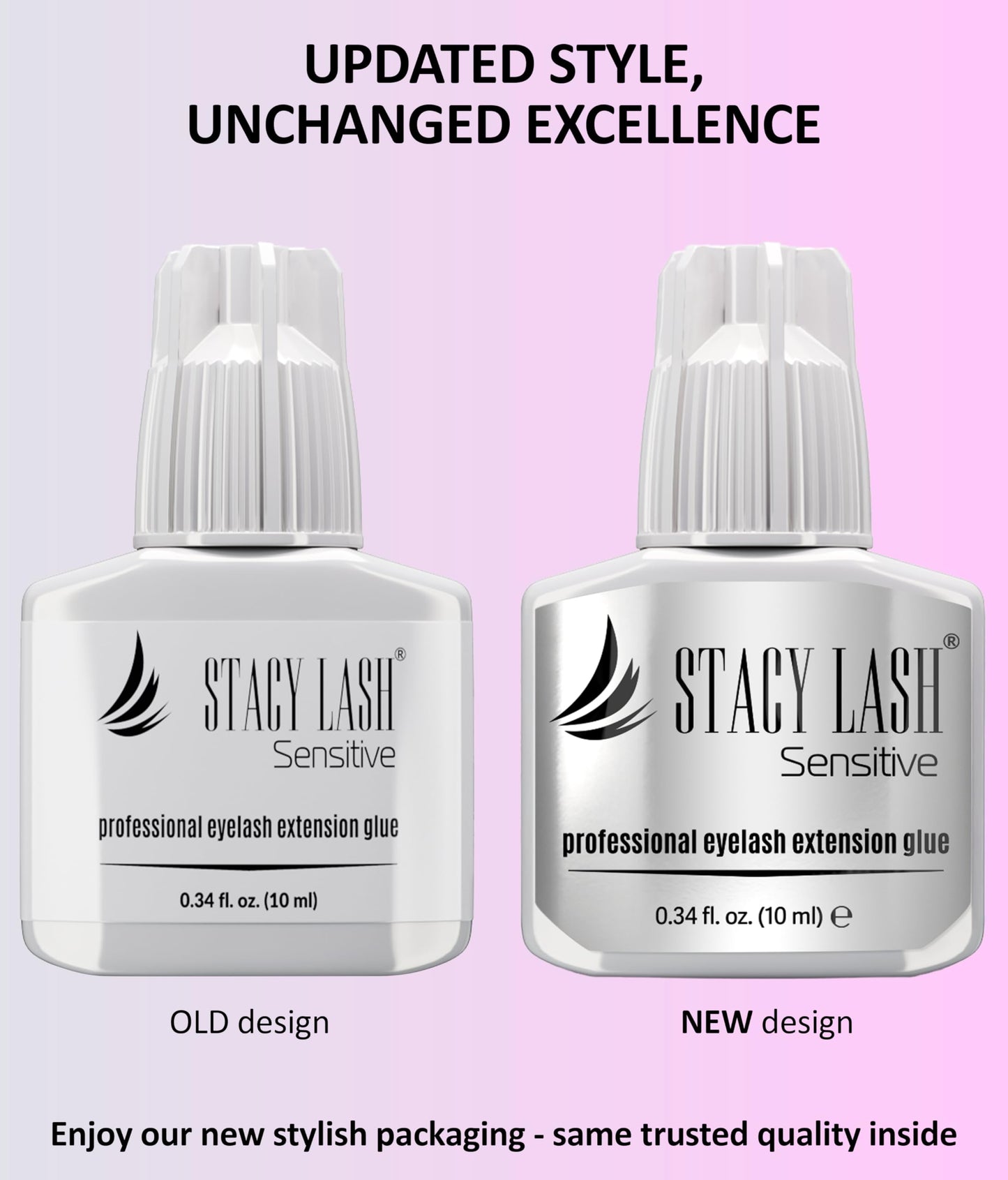 STACY LASH Sensitive Eyelash Extension Glue 0.34fl.oz/10ml / 5-6 Sec Drying time/Retention - 4-5 Weeks/Professional Black Adhesive/Lash Tech Supplies Beauty and Personal Care STACY LASH