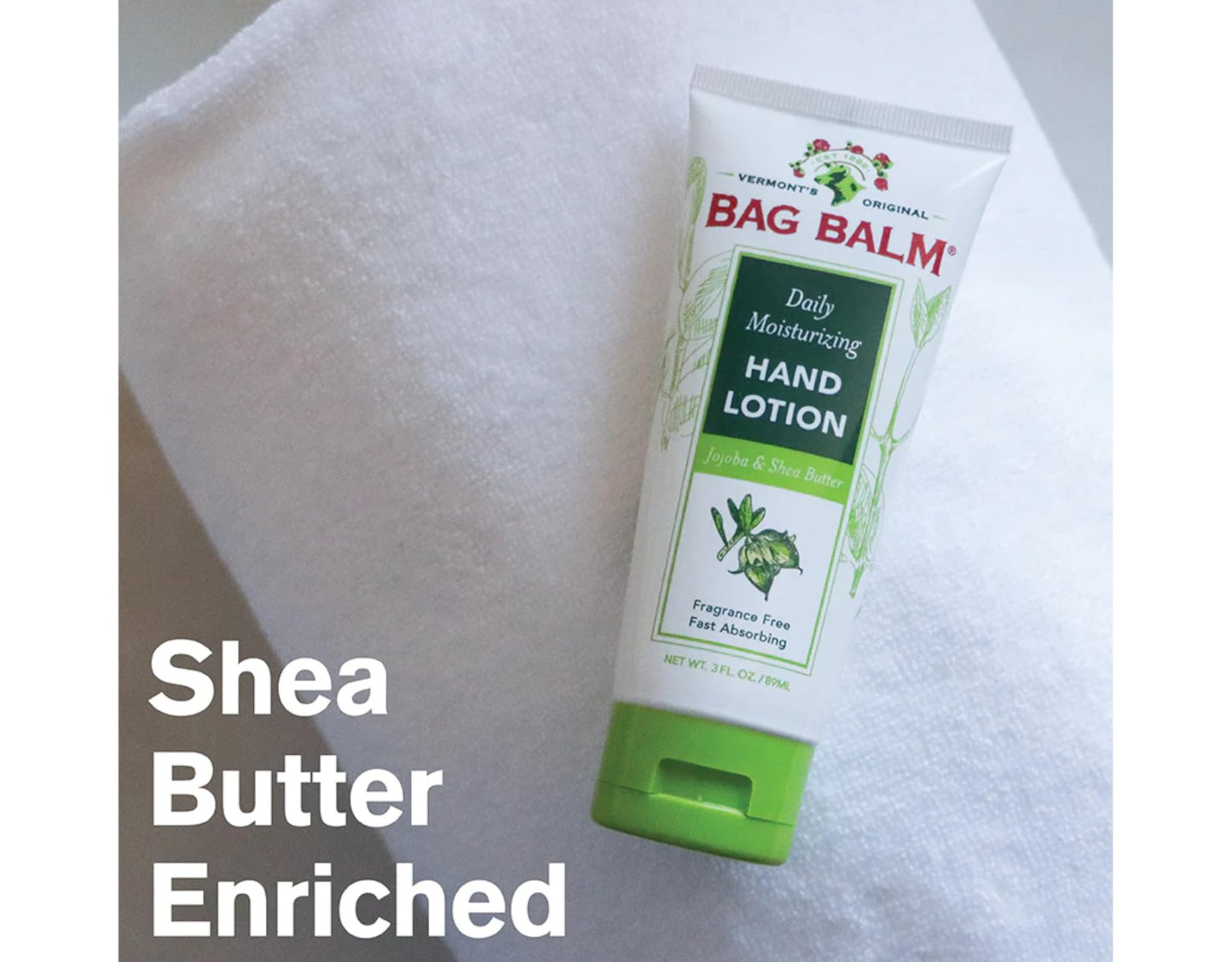 Bag Balm, Daily Moisturizing Hand & Body Lotion, Fragrance Free, 3 fl oz (89 ml)