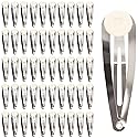 Lawie 50 Pack Bulk 2 Inch 5 CM Glue Pad Snap Metal Hair Clips Barrettes Hairpins Clips Hairgrips Craft DIY Accessories