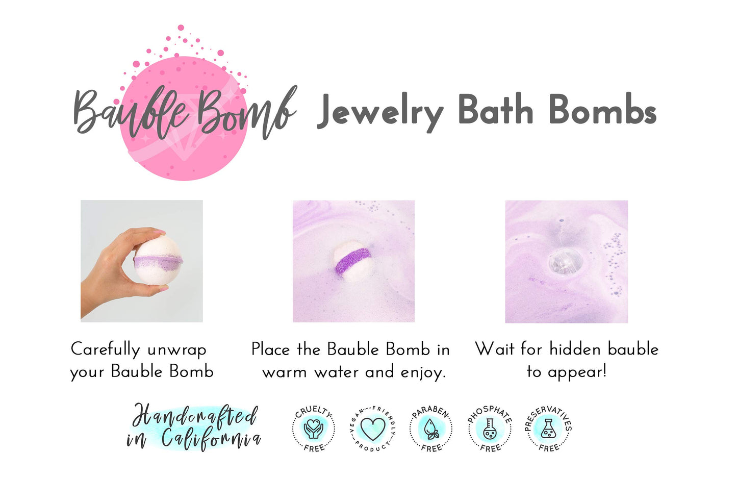 Bauble Bomb's Midnight Sapphire Jewelry Surprise Deluxe X Large 9 oz Bath Bomb Fizzies Made in USA, Cruelty Free! Ring Size 07