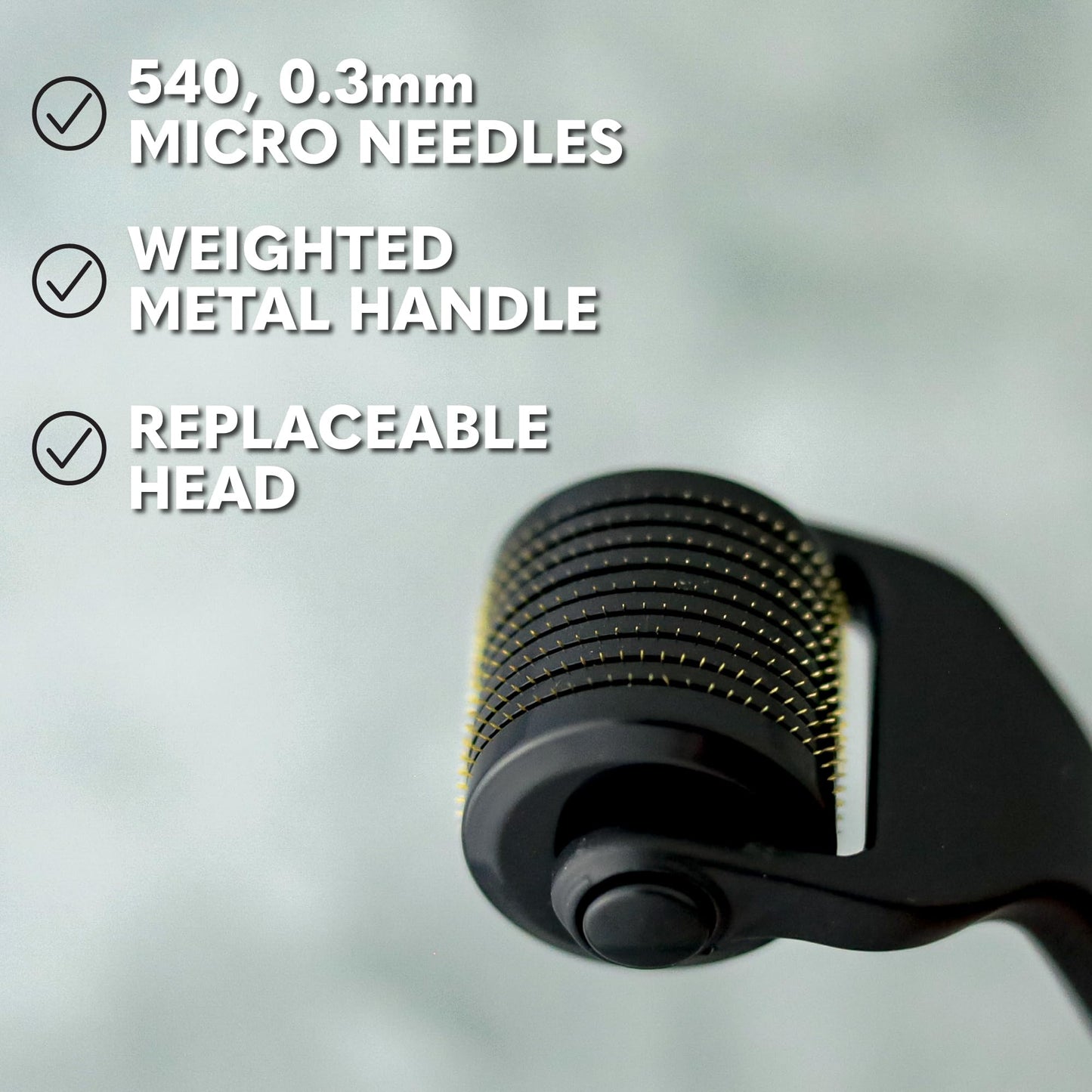 The Beard Club Premium Derma Roller for Face, Body and Scalp - Microneedling Roller for Men and Women with 540 Titanium Microneedles - for Hair Beauty and Personal Care The Beard Club