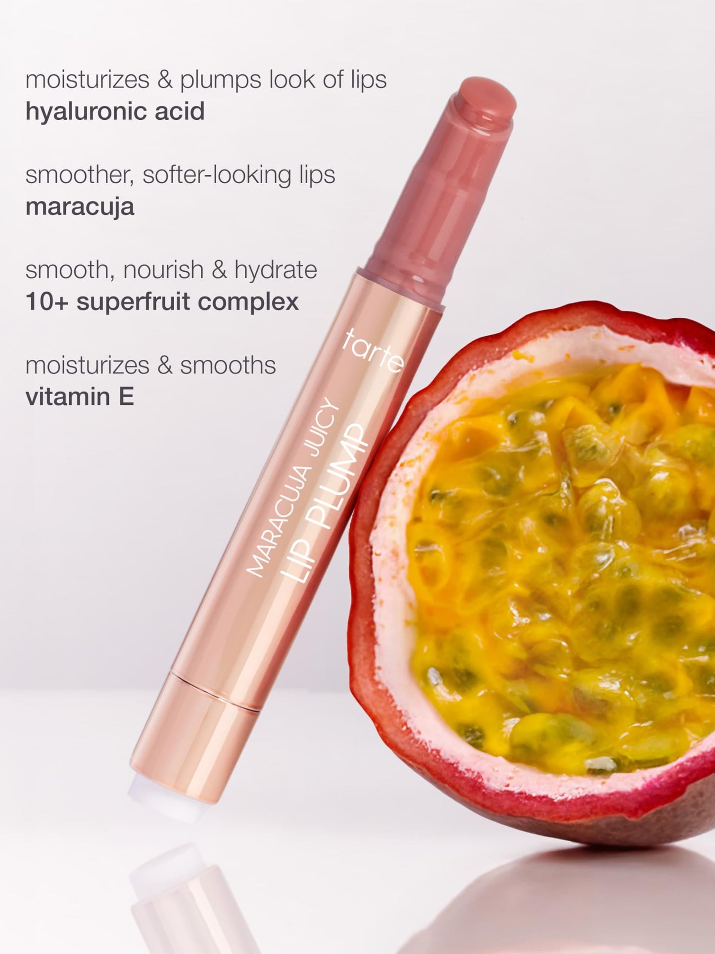 tarte maracuja juicy lip plump - Hydrating & Volumizing Lip Plumper Gloss Balm with Nourishing Hyaluronic Acid & Vitamin E, Plumps & Moisturizes