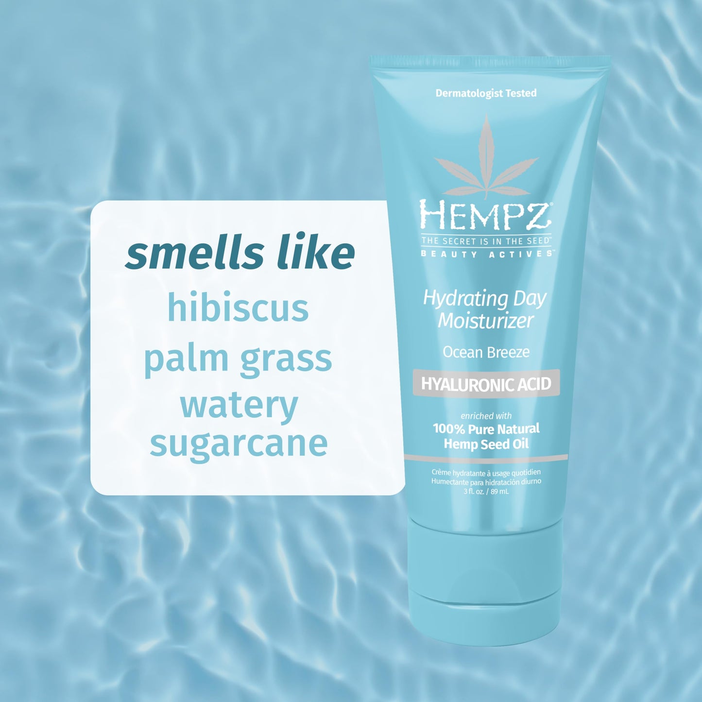 Hempz Ocean Breeze Hydrating Daily Moisturizer - Hydrating Day Cream Rich with Minerals, Vitamin C, & Hempseed Oil to Hydrate & Repair Extremely Dry