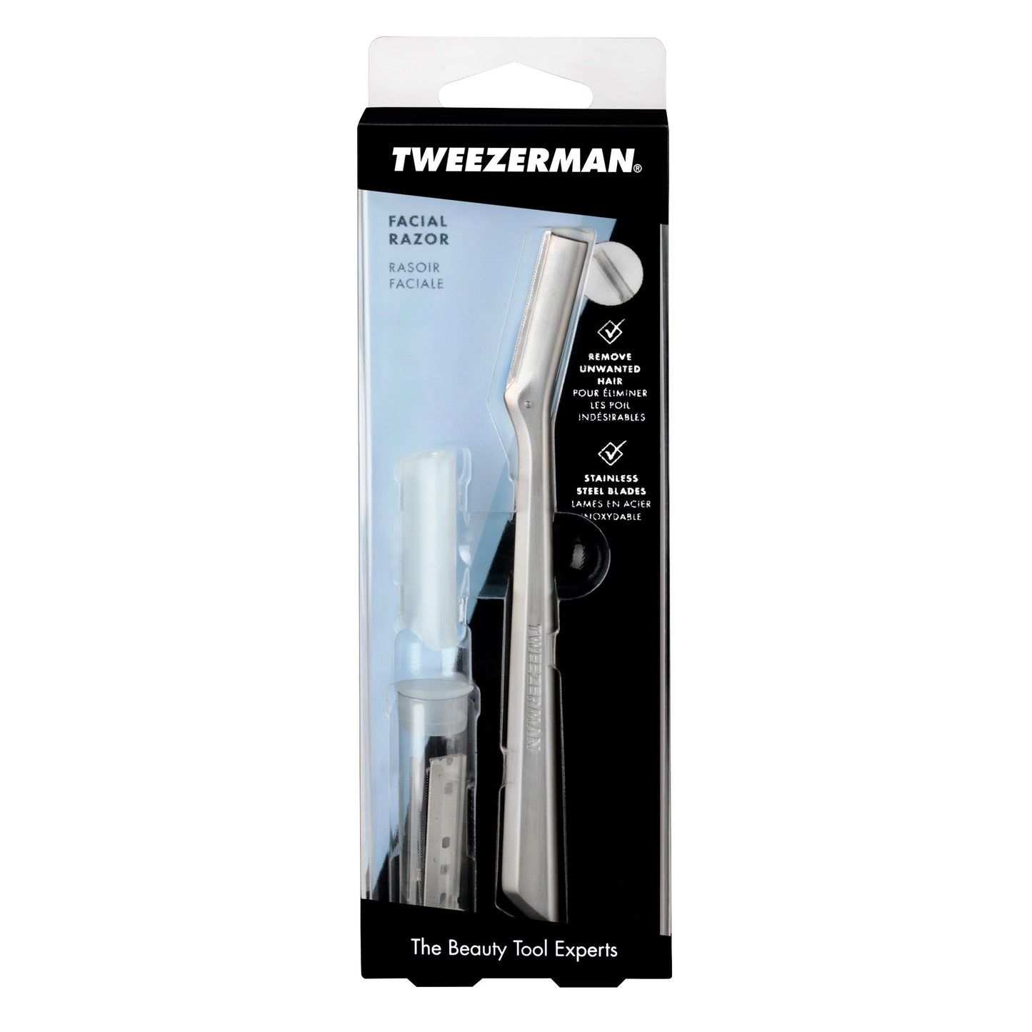 Tweezerman Facial Razor Stainless Steel Beauty and Personal Care Tweezerman
