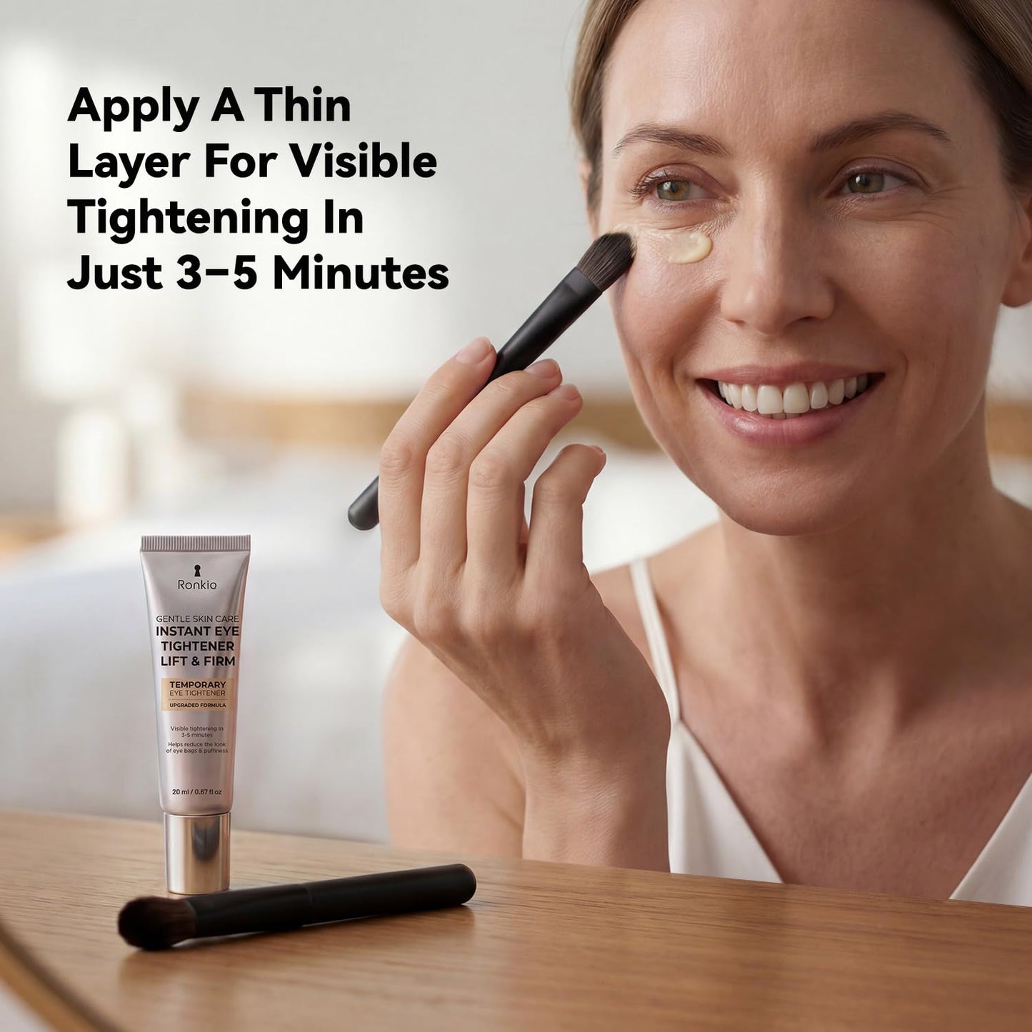 RONKIE Instant Firm Eye Tightener: Upgraded Formula for Women Helps Reduce Eye Bags Puffiness and Wrinkles in 3-5 Minutes When Time Matters 1.34 oz Beauty and Personal Care RONKIE