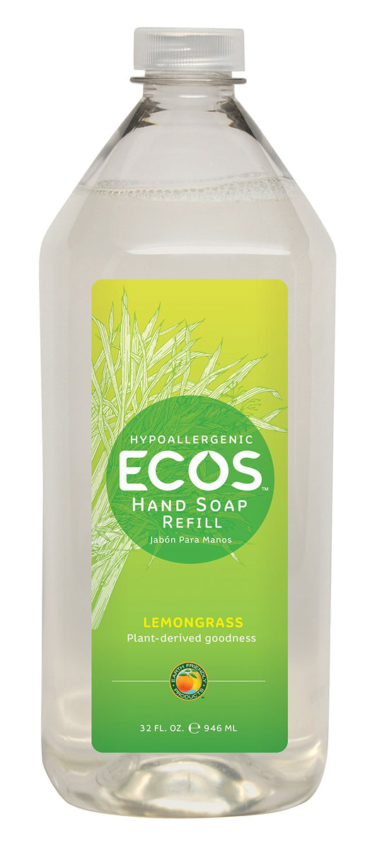 Earth Friendly Products Hand Soap Refill, Lemongrass, 32 Ounce