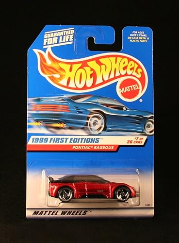 Hot Wheels Pontiac RAGEOUS Metallic RED 1999 First Editions Series #7 of 26 Basic Car 1:64 Scale Series Collector #675