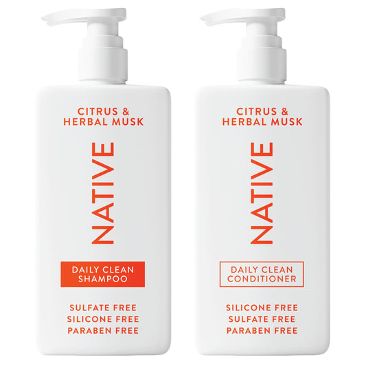Native Shampoo and Conditioner contain Naturally Derived Ingredients | All Hair Types, Color & Treated, Fine to Dry Damaged | Sulfate & Dye Free |