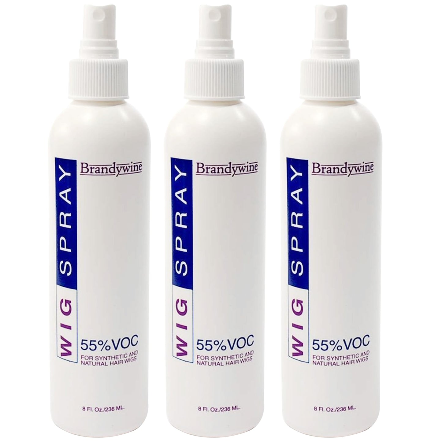 Brandywine Non-Aerosol Wig Spray for Synthetic & Natural Hair Wigs, Hairpieces & Extensions - 3 Pack