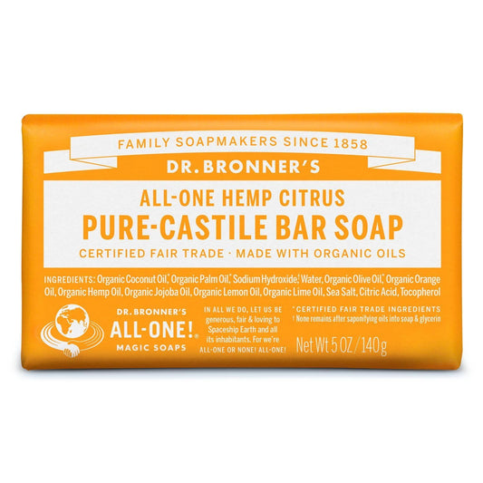 Dr. Bronner Organic Orange Citrus Scent Pure-Castile Bar Soap 5 oz. 1 pk