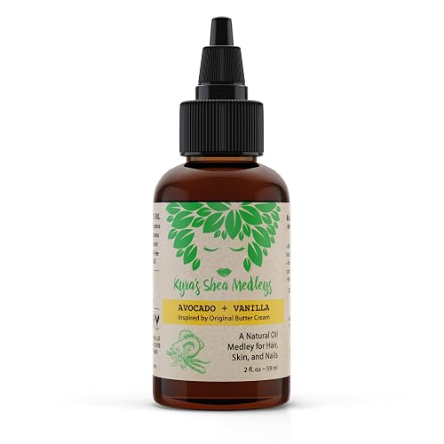 Multiuse Avocado + Vanilla Oil Medley for Face, Body & Hair - Natural Avocado Oil, Shea Nut Oil, Vanilla Essential Oil, & Vitamin E - Seals in