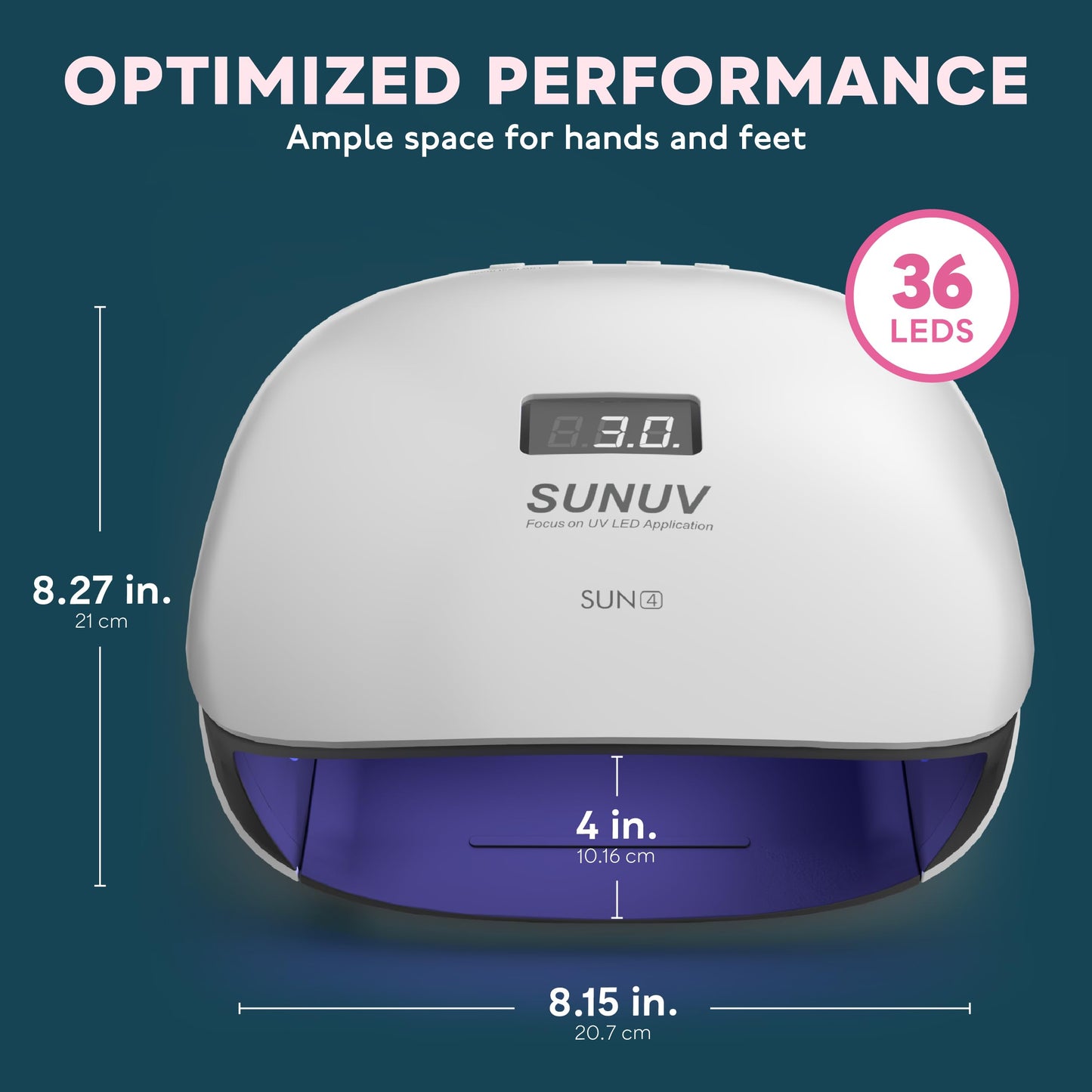 SUNUV UV LED Nail Lamp, UV Light for Nails Compatible with All Gel Polish, 36 LEDs with 4 Timer Settings, LCD Display for Home Salon (Black) Beauty and Personal Care SUNUV