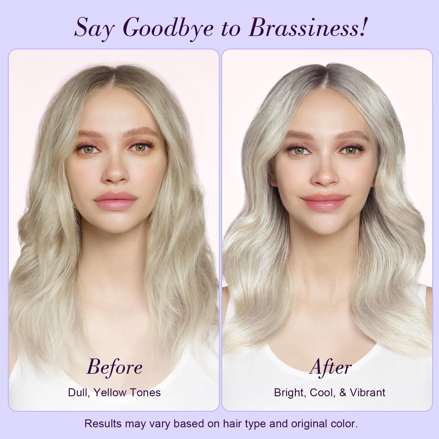 Luseta Color Brightening Purple Travel Shampoo and Conditioner Mini Kit for Blonde, Silver and Gray Hair - Brassiness Neutralizer for Highlighted