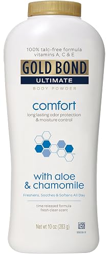 Gold Bond Ultimate Comfort Body Powder, Aloe & Chamomile 10-Ounce Bottles (Pack of 4)