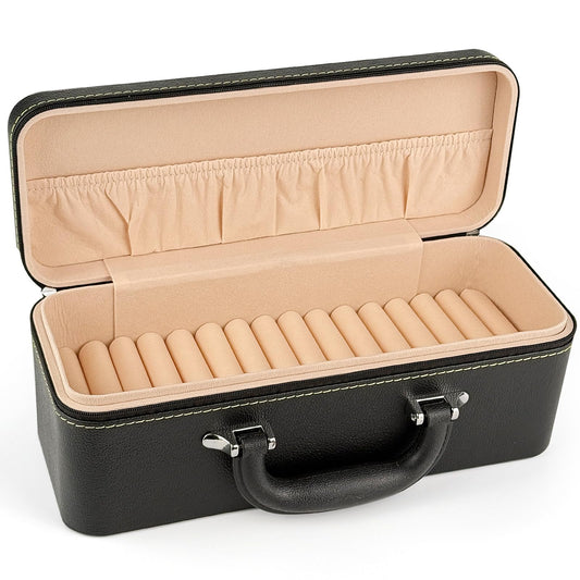 YUTICAT 15-Slot Jewelry Organizer Box for Bracelets, PU Leather Bangle Display Case with Velvet Lining - Portable Storage for Retail, Travel, Gift…