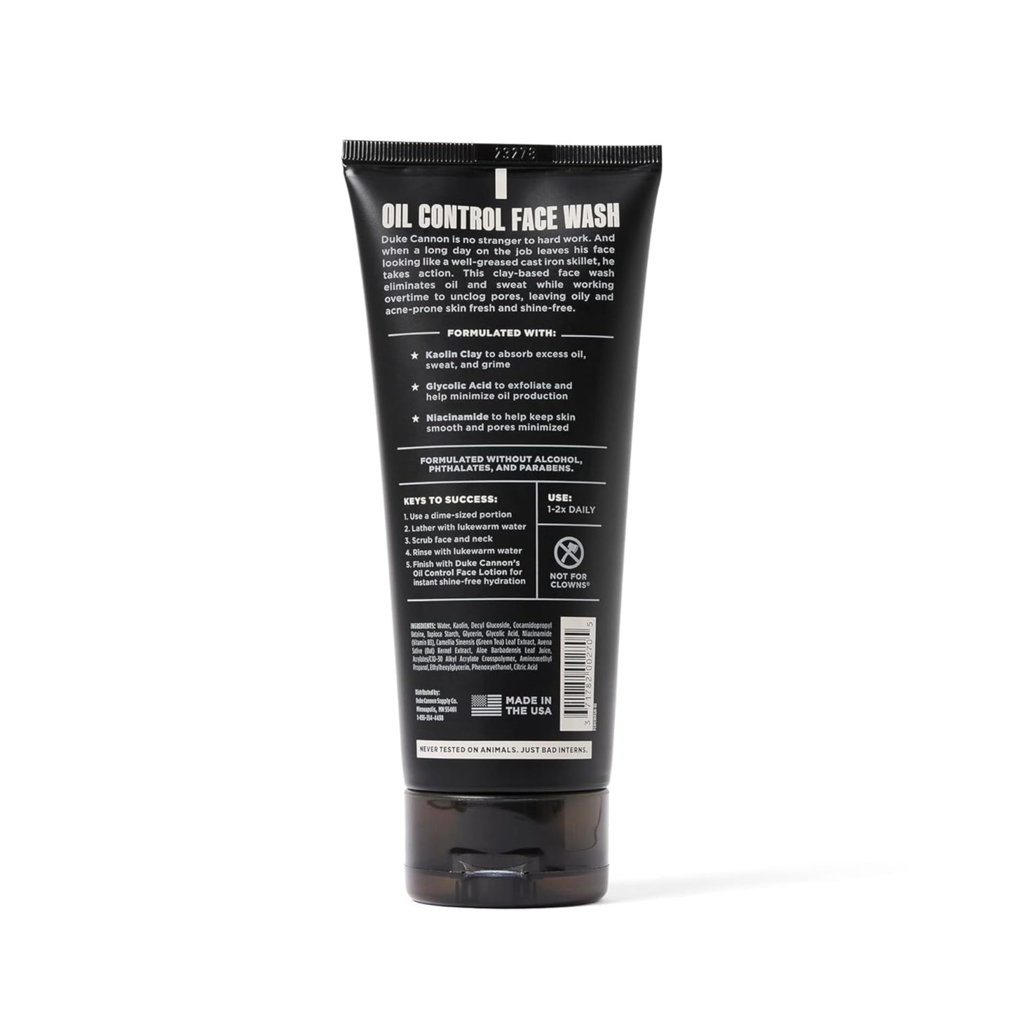 Duke Cannon Oil Control Face Wash Coil Miner, Fragrance free - 6 ounce