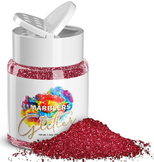 MARBLERS Twinkle Glitter [Crimson Pink] 1.5oz (42g) | Fine | Non-Toxic, Vegan, Cruelty-Free | Face, Body, Eyeshadow, Hair, Festival, Party Makeup |