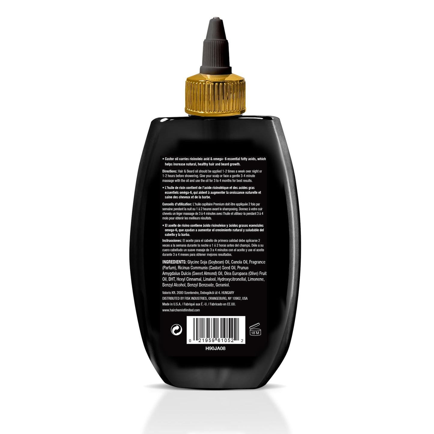 Hair Chemist Growth & Thickness Jamaican Black Castor Hair & Beard Oil 8 oz.