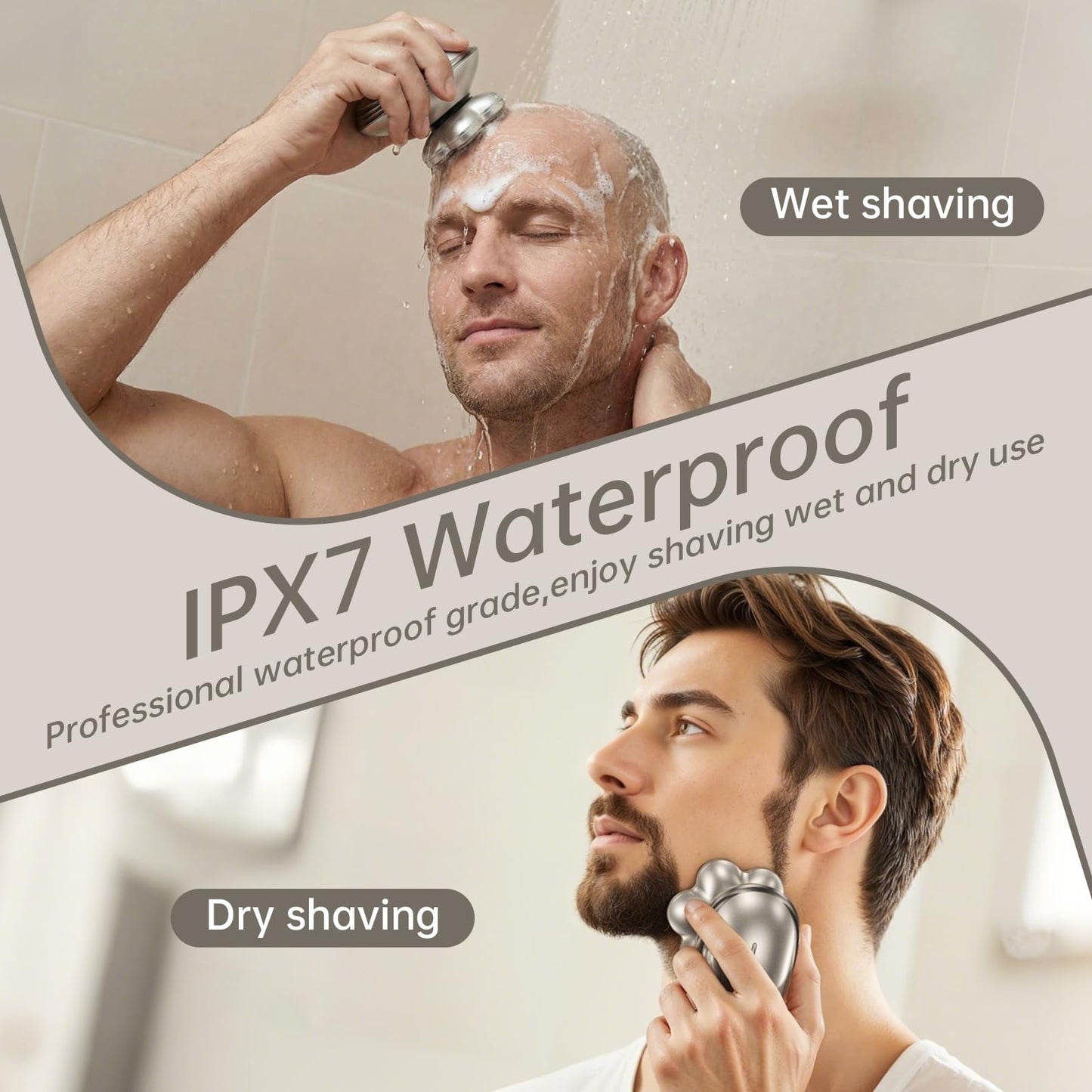 Head Shavers for Bald Men - Electric Razor for Men, 7D Magnetic Electric Shavers for Men, IPX7 Waterproof 5-in-1 Shavers for Men Grooming Kit (Gray) Beauty and Personal Care WEQOEE