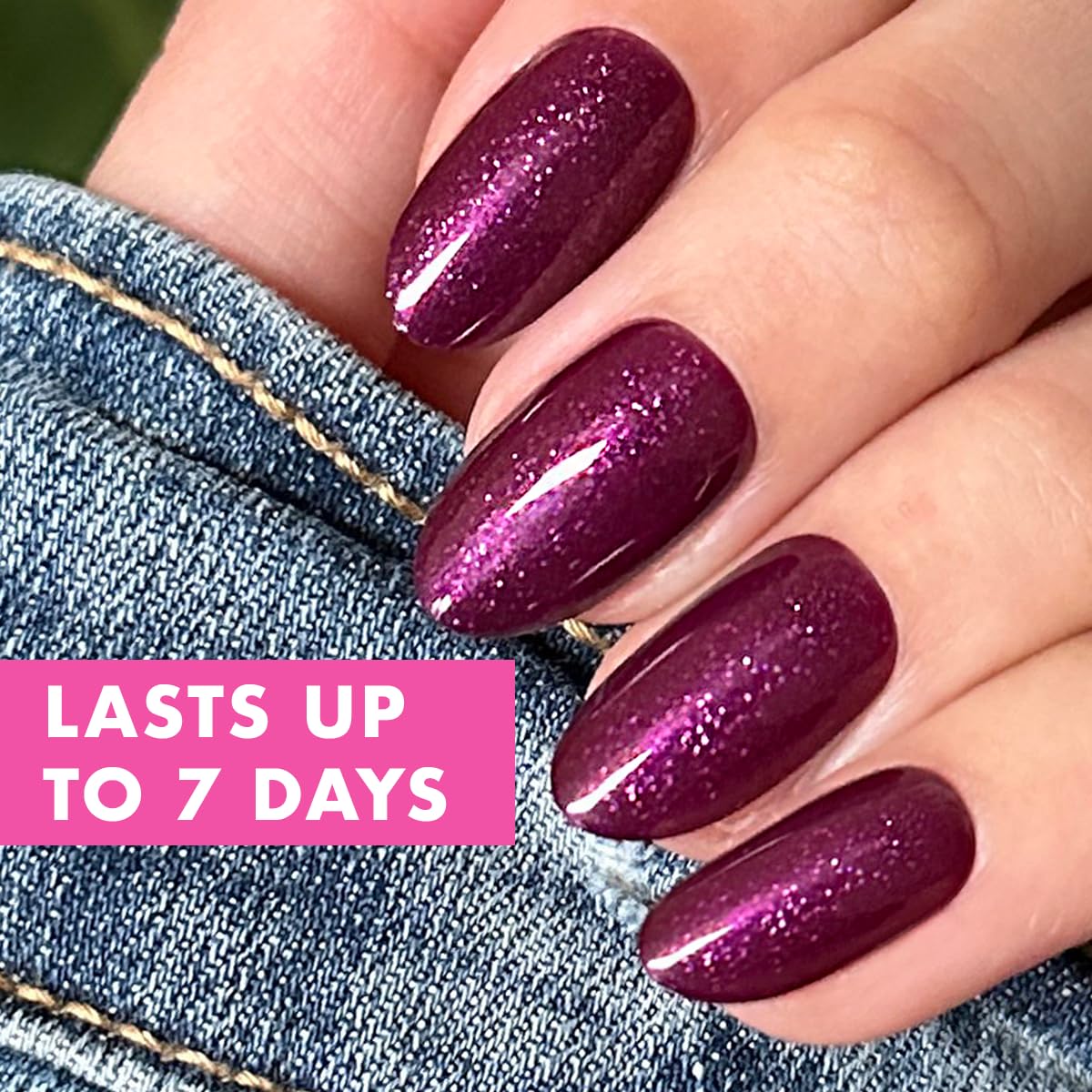Olive & June Effects Super Stick Mani Press-On Nails | Medium, Oval | No Glue Needed | 32 Tab Nails in 16 Sizes | Non-Toxic Tabs | Easy On-Off Beauty & Personal Care Olive & June