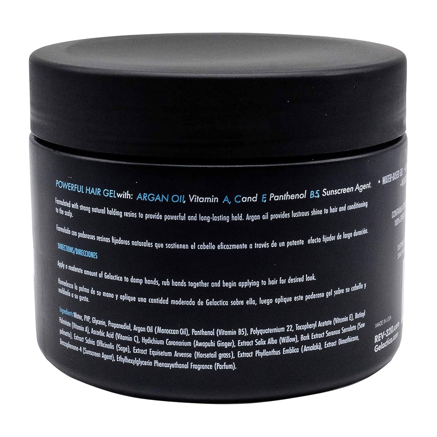 Rev320 Hair Gel for Men - Alcohol-Free, Strong Hold Styling Gel - Natural Extracts for Long-Lasting Hold and Shine, Slick Back Hair Gel