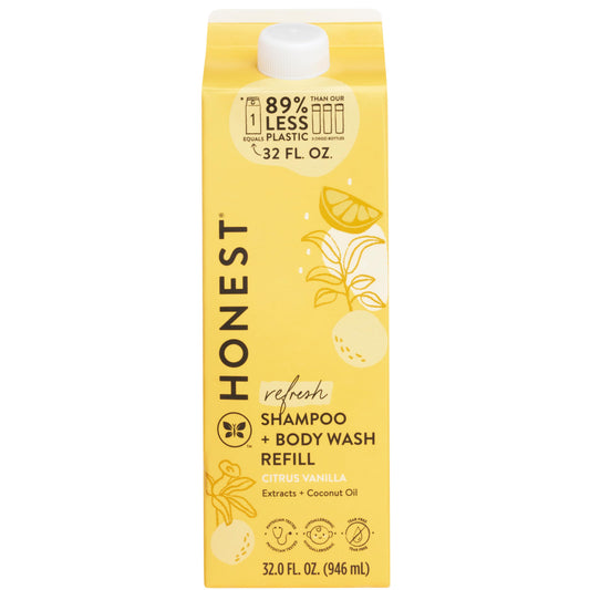 The Honest Company 2-in-1 Cleansing Shampoo Body Wash Refill Carton, Gentle for Baby, Naturally Derived, Tear-free, Hypoallergenic, Citrus Vanilla Beauty and Personal Care The Honest Company Default Title