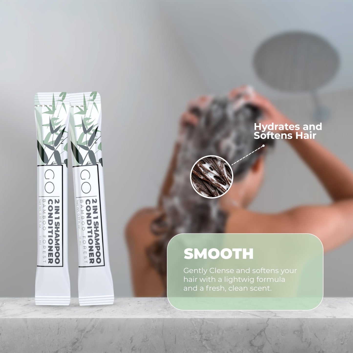 Travel Size Bulk Shampoo and Conditioner -2 in 1 Single Use Travel Shampoo and Conditioner (250 Packets)