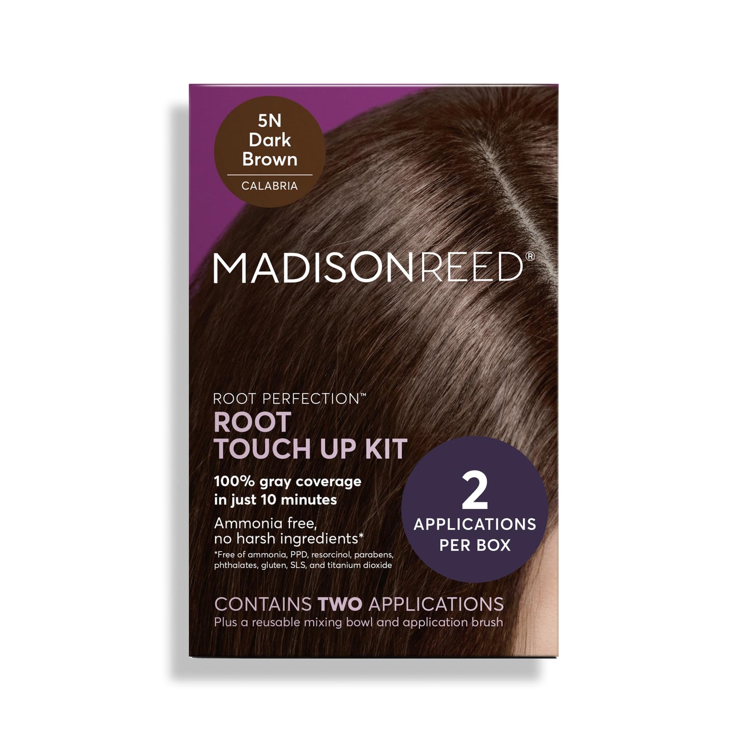 Madison Reed Root Perfection Root Touch Up Kit - 5N Calabria Dark Brown, 2 Permanent Applications, 100% Gray Coverage in 10 Min | PPD-Free