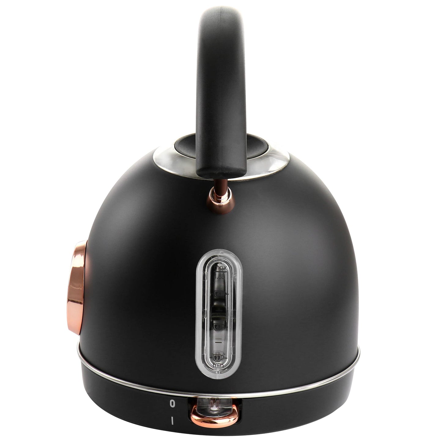 MegaChef 1.8 Quarts Half Circle Electric Tea Kettle in Matte Black