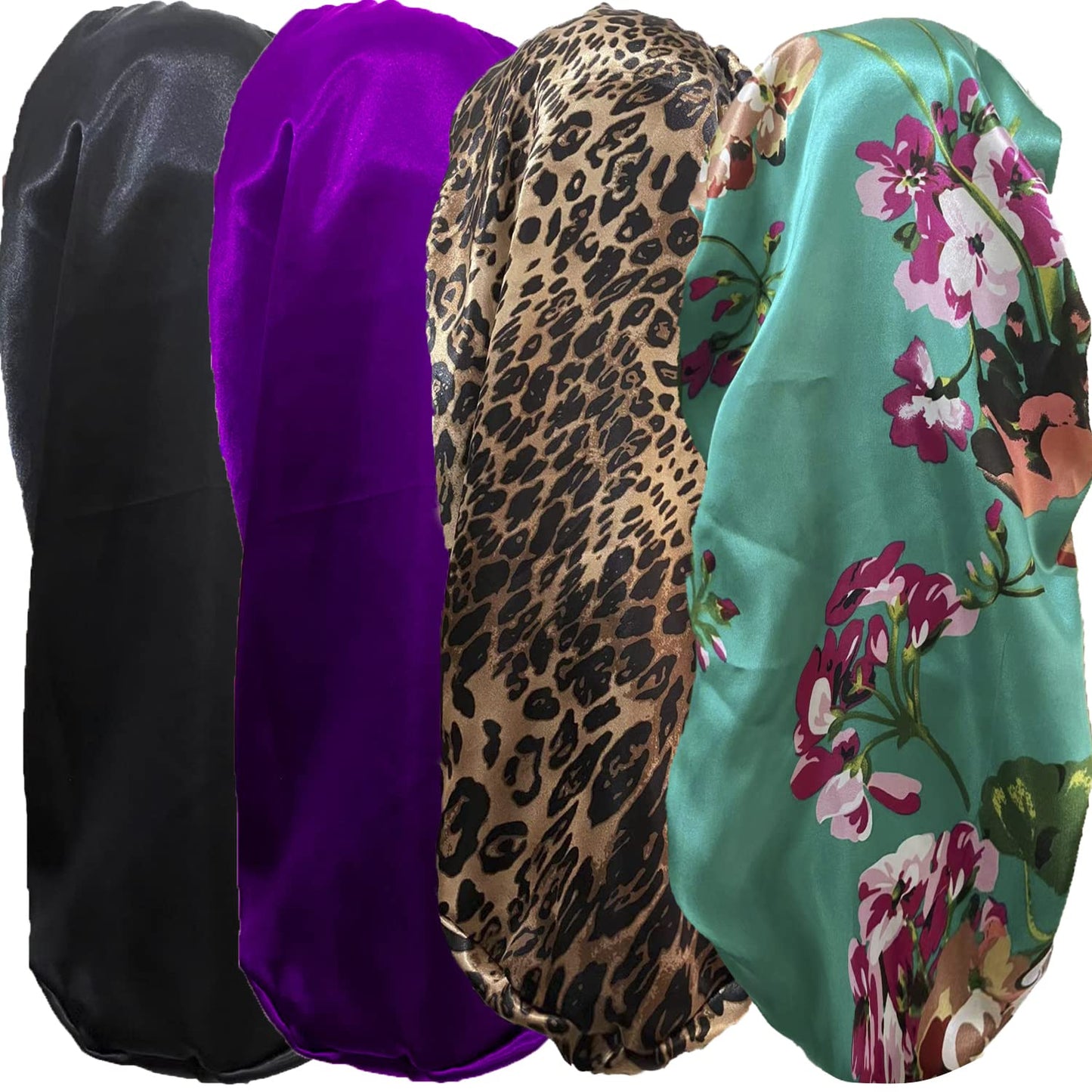 4 Pcs Satin Bonnet for Women, Long Sleep Cap Soft Silky Bonnet for Braids Beauty and Personal Care Wzl Wlg Default Title